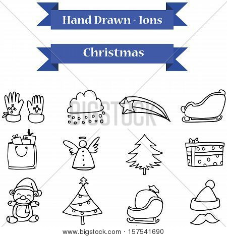 Illustration of Christmas icons vector art stock