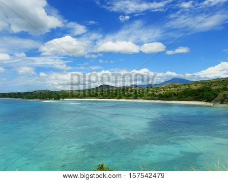 Beautiful nature from the top of the hill Lamreh, Aceh Besar