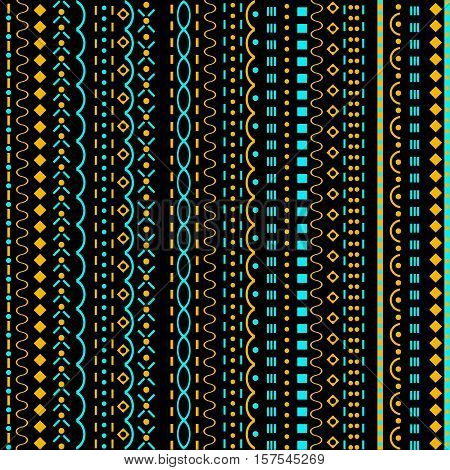 Seamless geometric pattern with lines and dots
