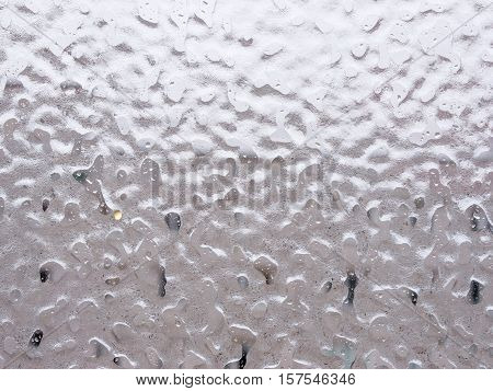 Ice And Drops On Window
