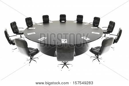 boardroom, meeting room and conference table and chairs. Business concept. Isolate 3d rendering
