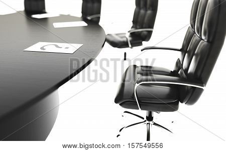 boardroom, meeting room and conference table and chairs. Business concept. Isolate 3d rendering