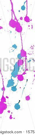 Blue and bright pink watercolor splashes and blots on white background. Ink painting. Hand drawn illustration. Abstract watercolor artwork.