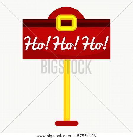 Christmas letter box to Santa isolated, Santa Claus xmas mail delivery postbox vector llustration, hohoho.