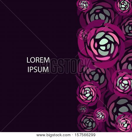 vector frame with flowers, which can be used in invitations, postcards and flyer