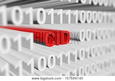 CID as a binary code with blurred background 3D illustration