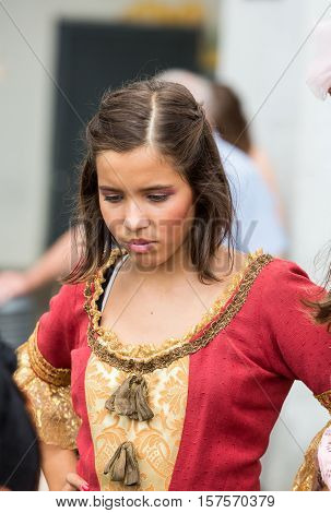 FUNCHAL MADEIRA PORTUGAL - SEPTEMBER 4 2016: Madeira Wine Festival - Historical and Ethnographic parade in Funchal on Madeira. Portugal