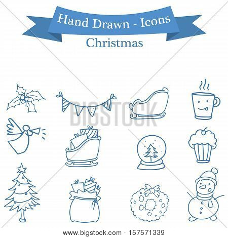 Stock Christmas icons set collection vector art
