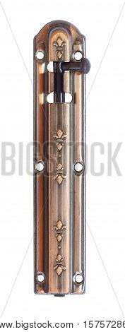 Bolted steel door isolated on white background.