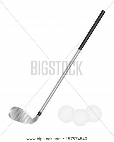 Golf Club And Golf Ball on a white background