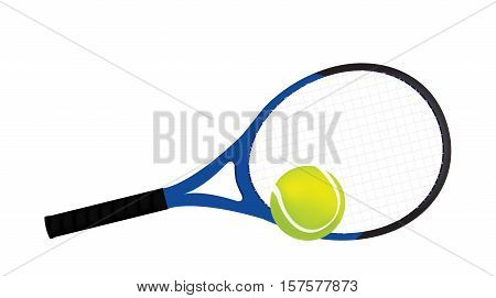 Tennis and rackets on a white background