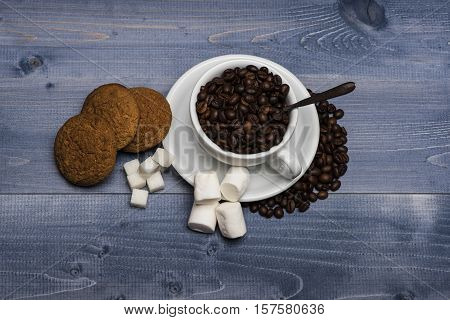 Coffee Beans, Marshmallows And Oatcake