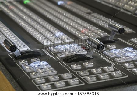 Professional Video Production Switcher of Television Broadcast Studio