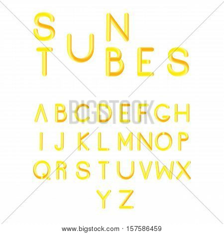 Typographic alphabet in a set. Three-Dimensional stock vector typography