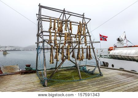 Rack Full Of Dried Codfish
