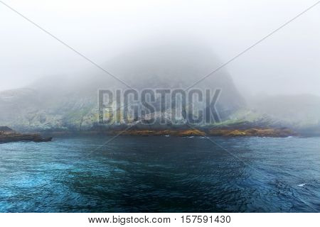 Majestic Sea And  Rocks In Heavy Fog