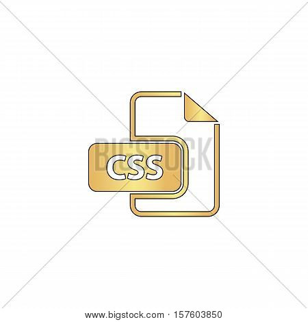 CSS Gold vector icon with black contour line. Flat computer symbol