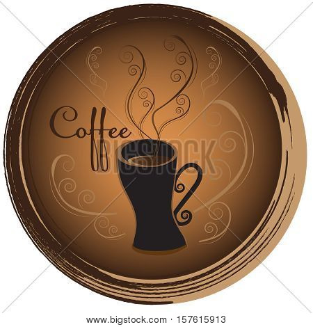 Stylish coffee cup sketched design vector icon for coffee shop or cafe. Menu for restaurant cafe bar coffeehouse. Vector illustration.