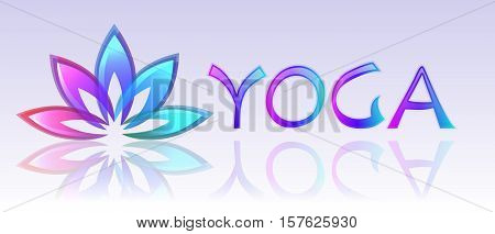 Colorful yoga lotus logo on white background