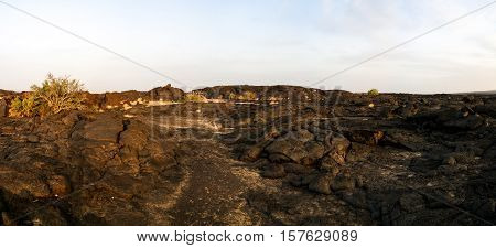 Lava fields around Erta Ale volcano Danakil Afar Ethiopia
