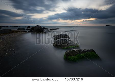 Sunrise over the sea, near the city of Burgas, Bulgaria