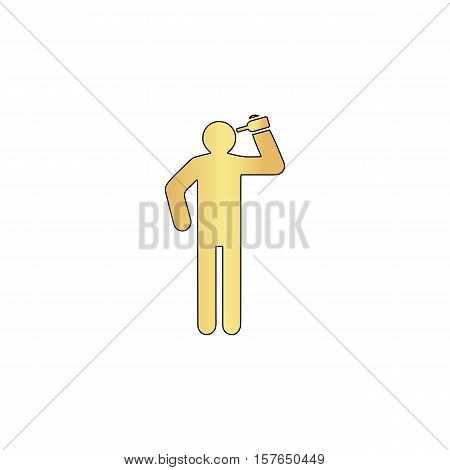 drunkard Gold vector icon with black contour line. Flat computer symbol