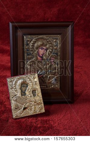 Greek Orthodox icon of the Virgin Mary & Jesus