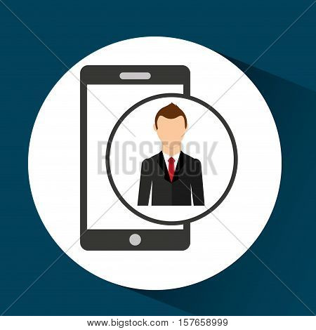 cartoon dad father day smartphone vector illustration eps 10