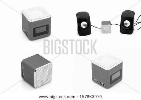 musical columns isolated on a white background