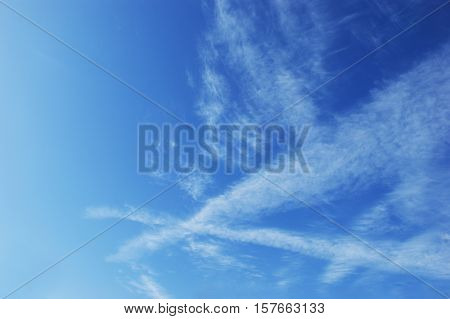 Sky With White Clouds On A Bright Sunny Day