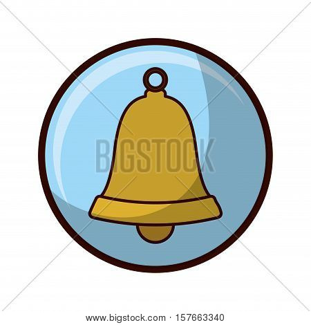 crystal sphere with golden bell vector illustration