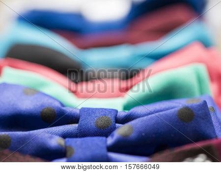 Colorful Bow Tie with Flowers. Red Green Blue Yellow Magenta Purple Violet Colors...