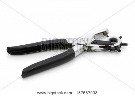 The Hole and rivet tool on white
