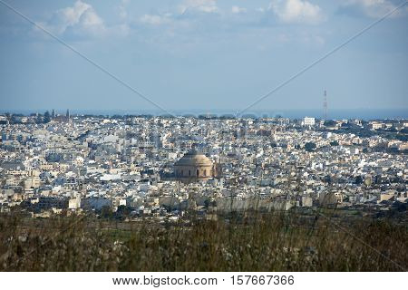 Panoramic view of malta island, Europe. Msida.