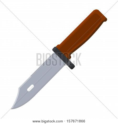 Military combat knife icon in cartoon isolated on white background. Military and army symbol stock vector illustration