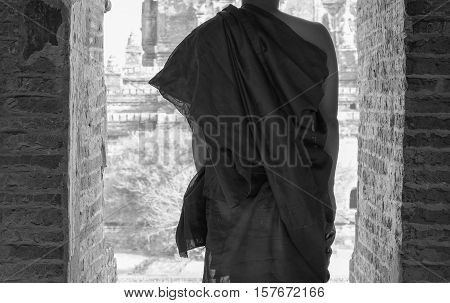A Buddhist Monk At The Temple