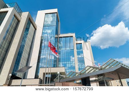Moscow, Russia - June 02.2016. The head office of the bank VTB24 on Myasnitskaya street