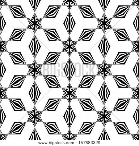Geometric Pattern Of Black And White Pieces.