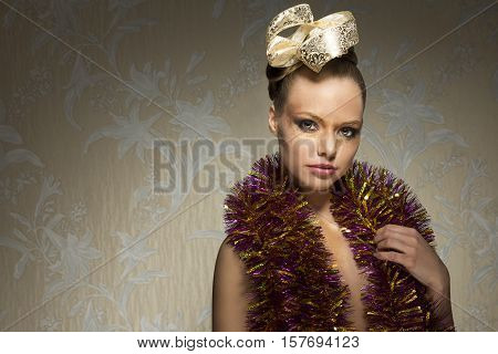 Beauty Woman With Creative Sparkle Style
