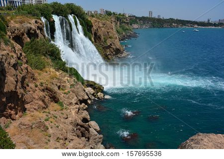 Landskape. Beautiful view. Waterfull full in sea
