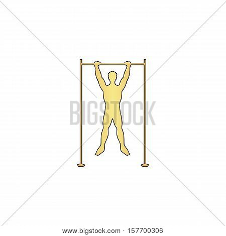 athlete Gold vector icon with black contour line. Flat computer symbol