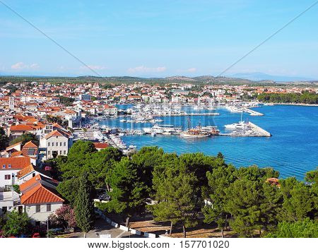 Beautiful landscape of small resort town of Vodice in Croatia.
