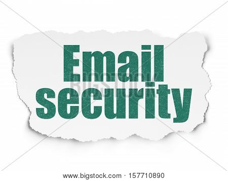 Protection concept: Painted green text Email Security on Torn Paper background with  Hexadecimal Code