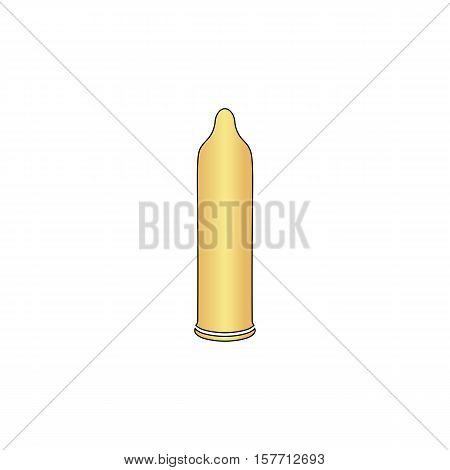 condom Gold vector icon with black contour line. Flat computer symbol