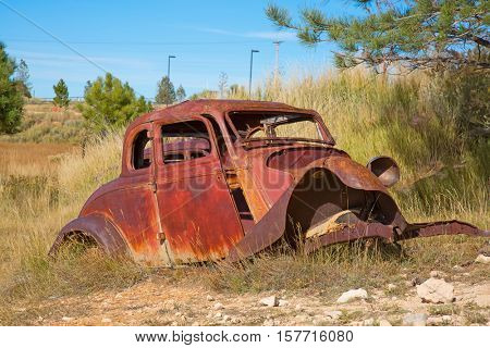 Abandond rusty wrecks of the old car