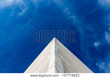 Corner Perpsective Washington Monument Blue Sky Empty Space Abstract District Of Columbia