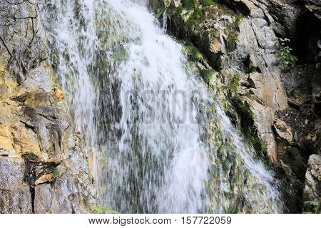 Water torrents through Stanghe, a crevice in Racines near Bolzano in northern Italy
