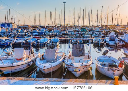 Sailboats In The Marina Of The Port Of Livorno