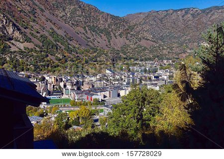 Andorra la Vella, Andorra, October 29, 2016: Andorra la Vella the capital of Andorra.