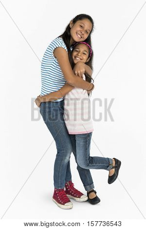 Sister Children Enjoyment Kid Support Concept